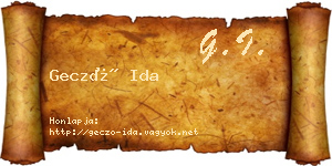Gecző Ida névjegykártya